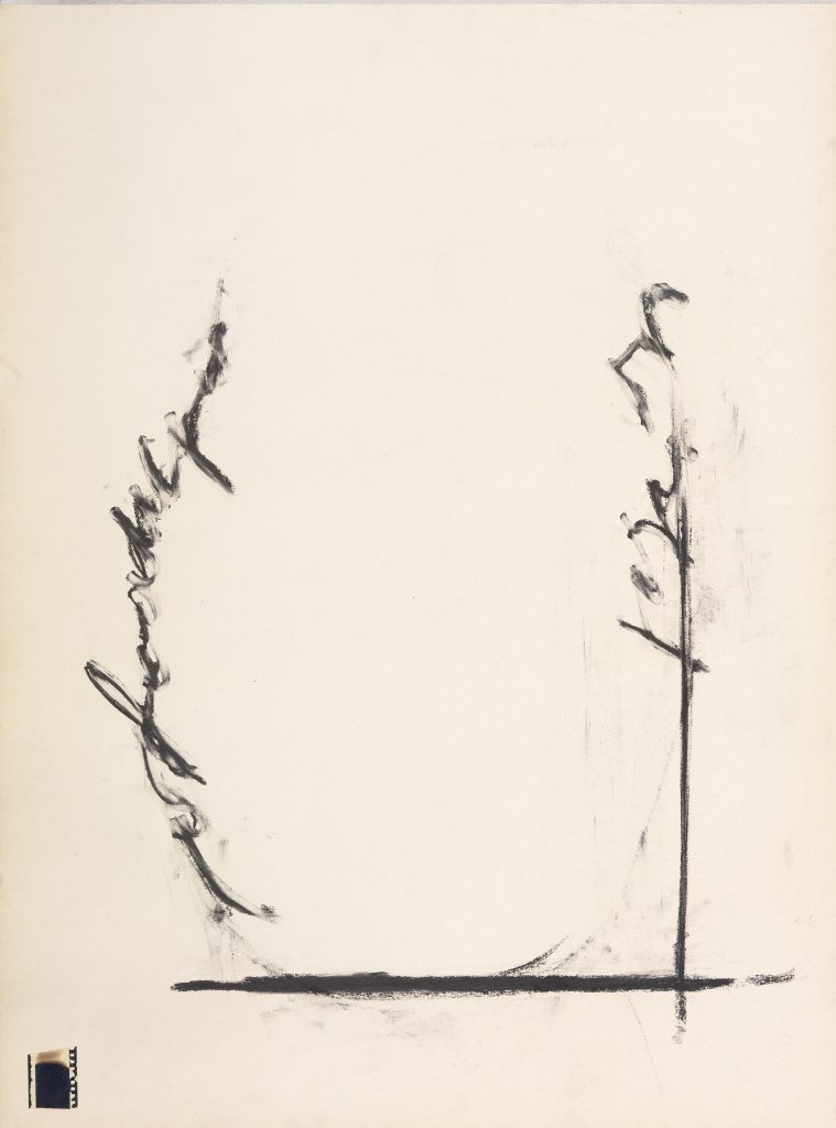 Henrik Strömberg open closure 4, 2026 positive film and charcoal on paper 80 x 60 cm