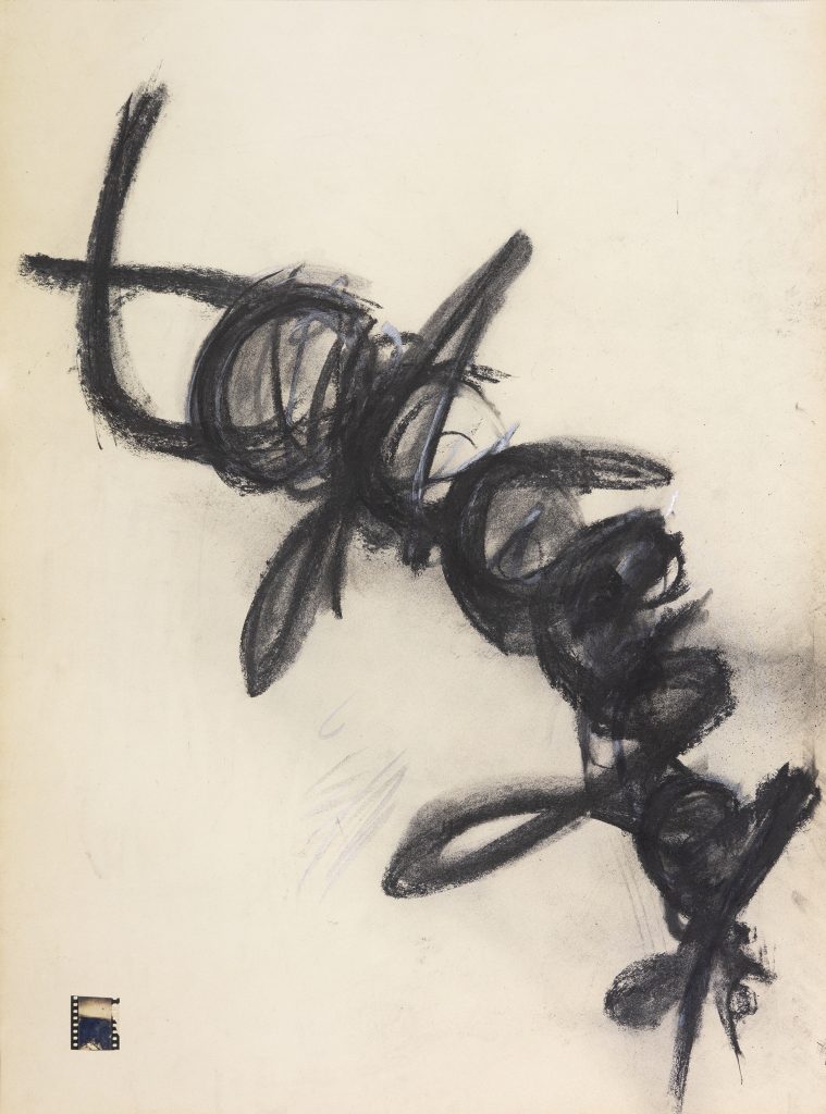 Henrik Strömberg open closure 8, 2026 positive film and charcoal on paper 80 x 60 cm